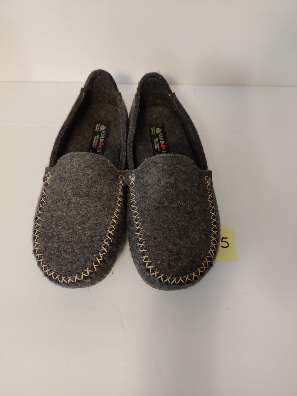 Haflinger Gray Wool Slip-On Moccasin Loafers 41/8